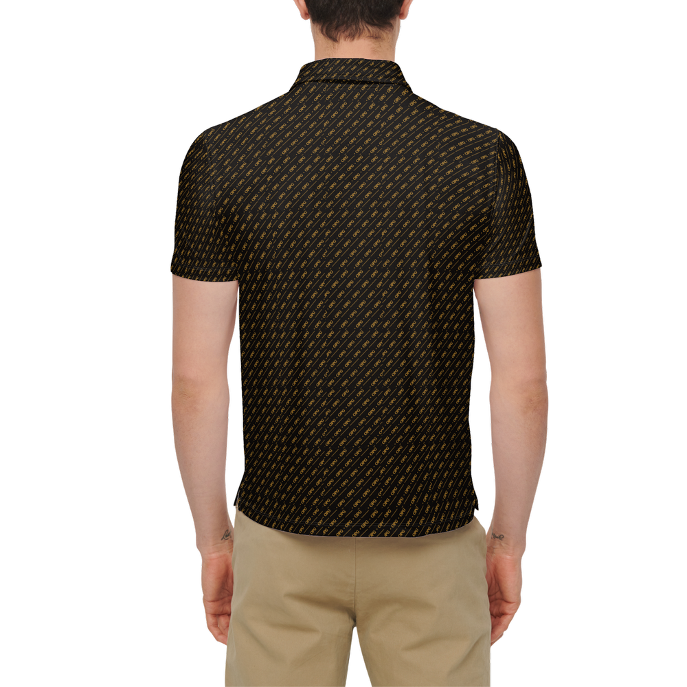 OPG - Pattern Polo  B/G - Men's Slim Fit Short-Sleeve Polo Shirt-Heavyweight 225g