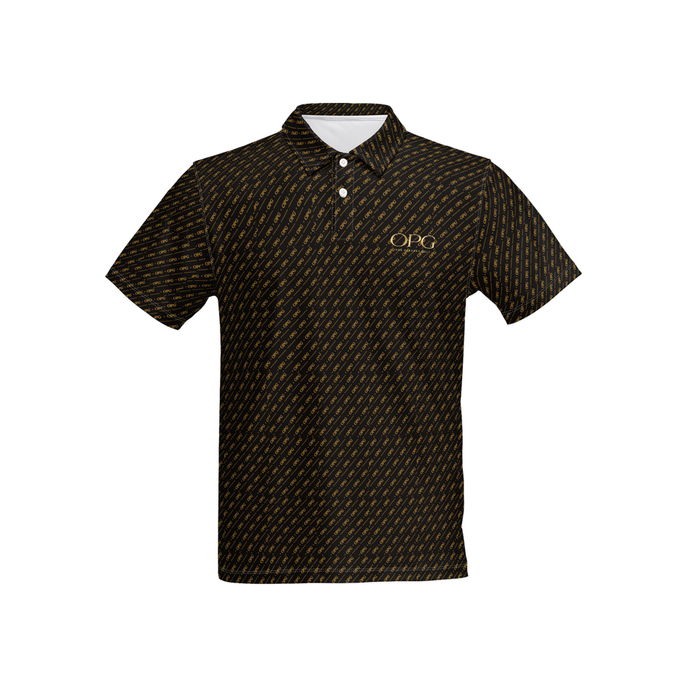 OPG - Pattern Polo  B/G - Men's Slim Fit Short-Sleeve Polo Shirt-Heavyweight 225g