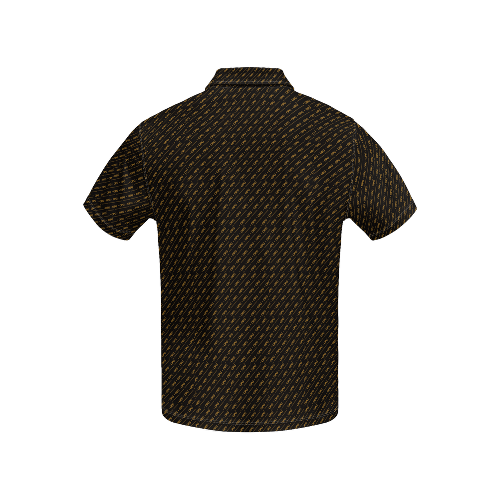 OPG - Pattern Polo  B/G - Men's Slim Fit Short-Sleeve Polo Shirt-Heavyweight 225g